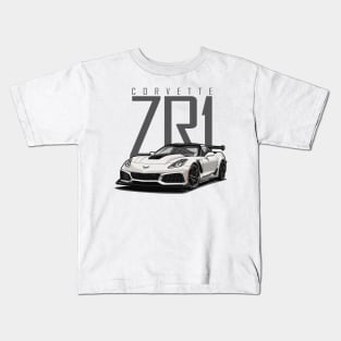 Chevy Corvette C7 ZR1 (Artic White) Kids T-Shirt